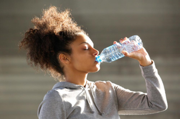 woman drinking water